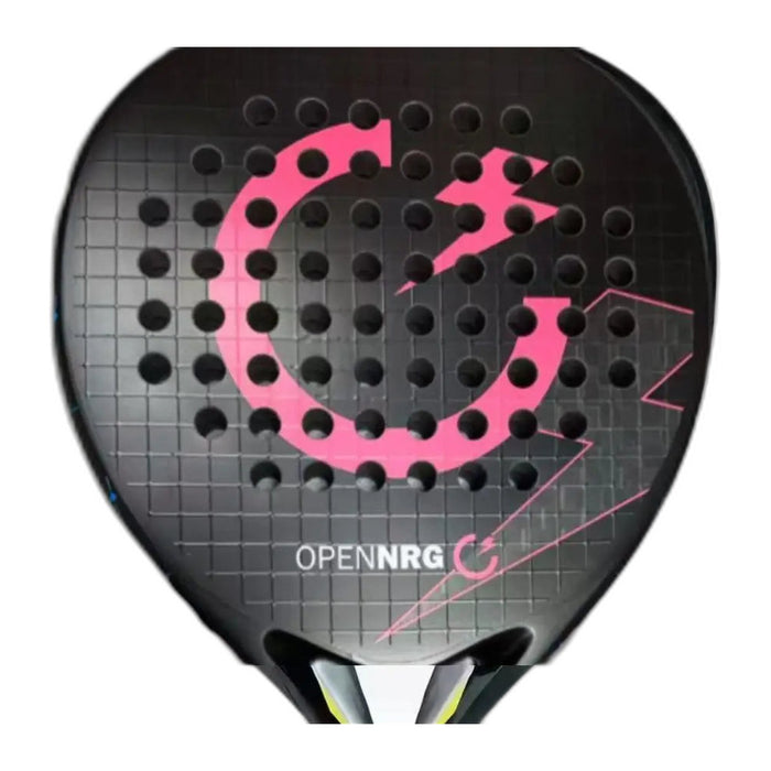 Padel-Schläger aus Carbon mit runder Blattform, freigestellt auf weißem Grund